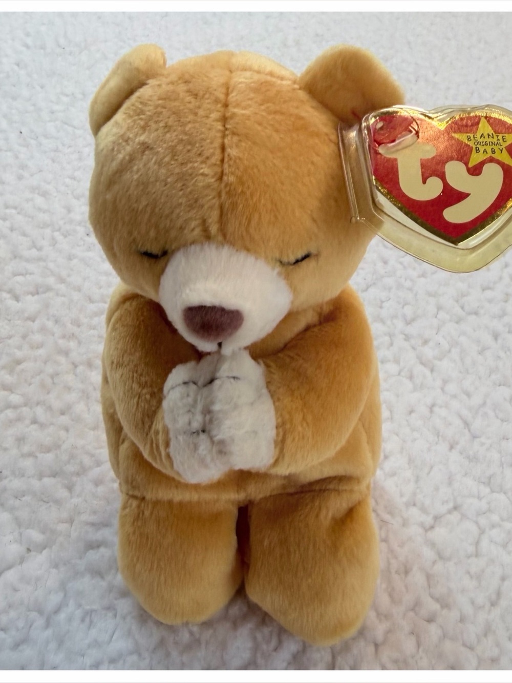 TY • Vintage Hope Praying Bear 1998 Beanie Baby Plush, OS